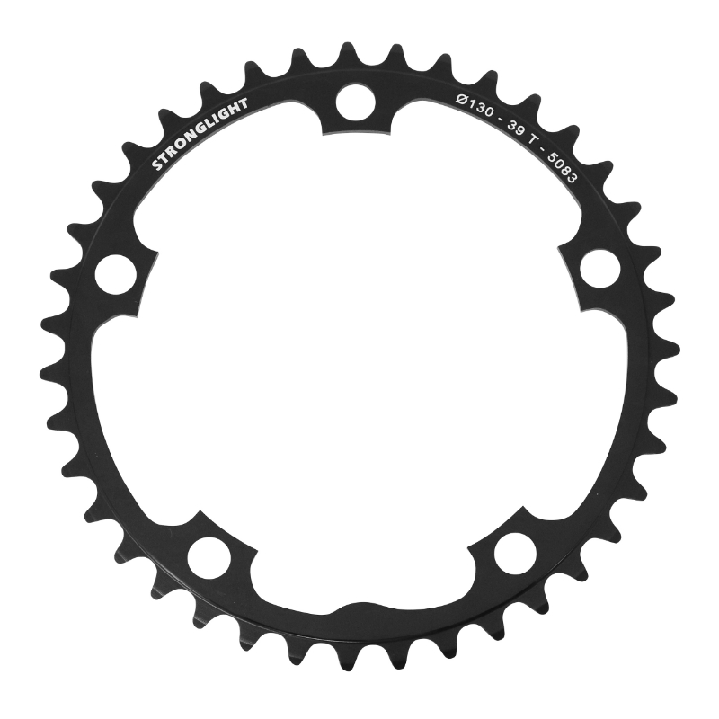 PLATEAU ROUTE 5BRA D.130 STRONGLIGHT DURAL 39DTS INTERIEUR NOIR TYPE SHIMANO 8-9V. PLATEAU ROUTE 5BRA D.130 STRONGLIGHT DURAL 39DTS INTERIEUR NOIR TYPE SHIMANO 8-9V.
