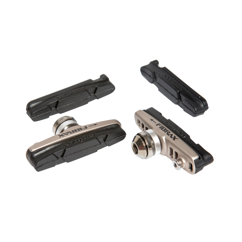 PORTE PATIN FREIN ROUTE A CARTOUCHE FIBRAX TYPE SHIMANO ALU 55MM AVEC UNE PAIRE DE APTIN DE RECHANGE (1 KIT) PORTE PATIN FREIN ROUTE A CARTOUCHE FIBRAX TYPE SHIMANO ALU 55MM AVEC UNE PAIRE DE APTIN DE RECHANGE (1 KIT)