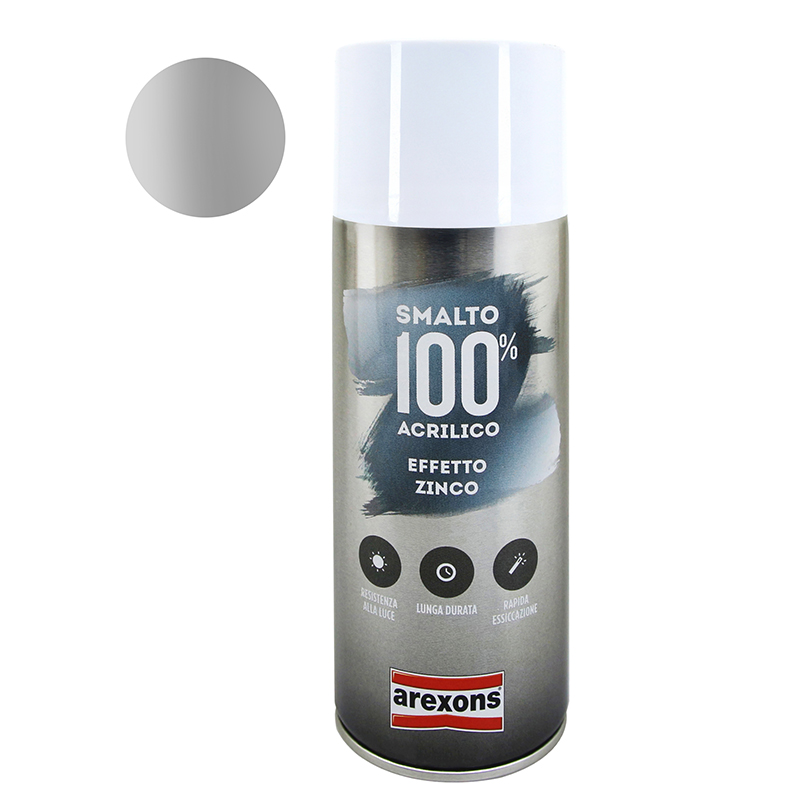 BOMBE DE PEINTURE AREXONS ACRYLIQUE 100 GRIS ZINC EFFET METALISE AEROSOL 400 ML (3674) BOMBE DE PEINTURE AREXONS ACRYLIQUE 100 GRIS ZINC EFFET METALISE AEROSOL 400 ML (3674)
