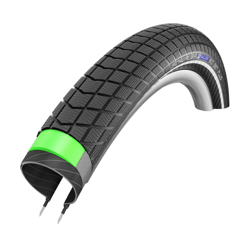 PNEU VTT URBAIN - VAE 26 X 2.15 SCHWALBE BIG BEN PLUS ADDIX NOIR TR (55-559) RENFORT GREEN-GUARD FLANC REFLEX HOMOLOGUE VAE E50 (REMPLACE LE BIG APPLE PLUS) PNEU VTT URBAIN - VAE 26 X 2.15 SCHWALBE BIG BEN PLUS ADDIX NOIR TR (55-559) RENFORT GREEN-GUARD FLANC REFLEX HOMOLOGUE VAE E50 (REMPLACE LE BIG APPLE PLUS)