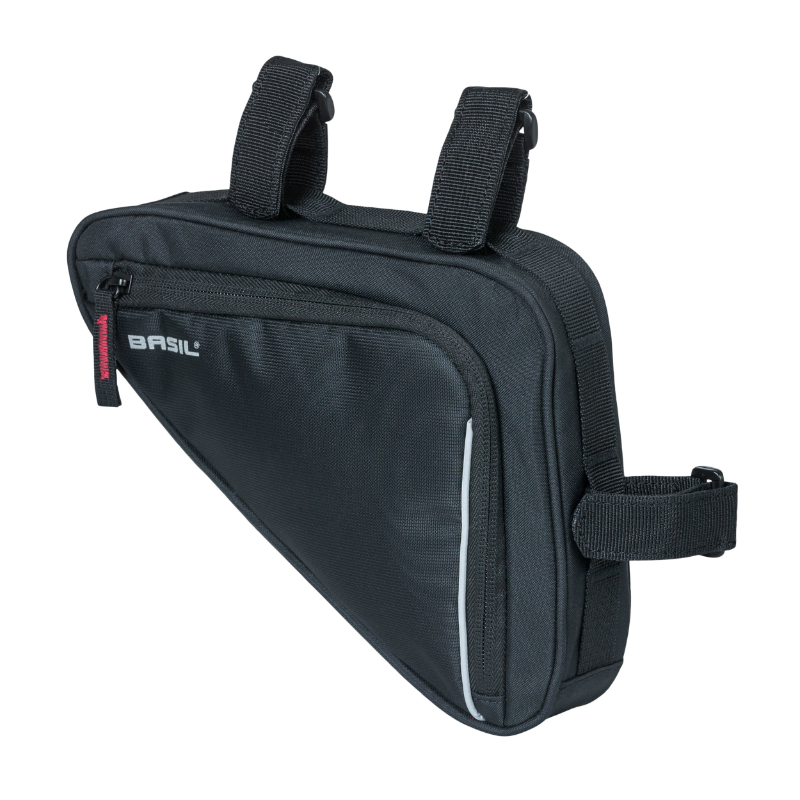 SACOCHE DE CADRE VELO BASIL TRIANGLE SPORT NOIR FIXATION VELCRO 1.7L AVEC POCHE FILET SACOCHE DE CADRE VELO BASIL TRIANGLE SPORT NOIR FIXATION VELCRO 1.7L AVEC POCHE FILET