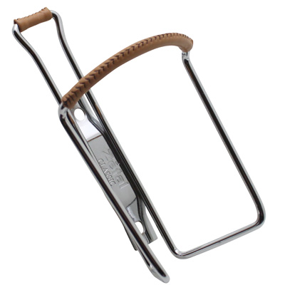 PORTE BIDON ZEFAL VINTAGE ACIER CHROME AVEC GAINAGE CUIR MARRON DIAM 4MM 80G PORTE BIDON ZEFAL VINTAGE ACIER CHROME AVEC GAINAGE CUIR MARRON DIAM 4MM 80G