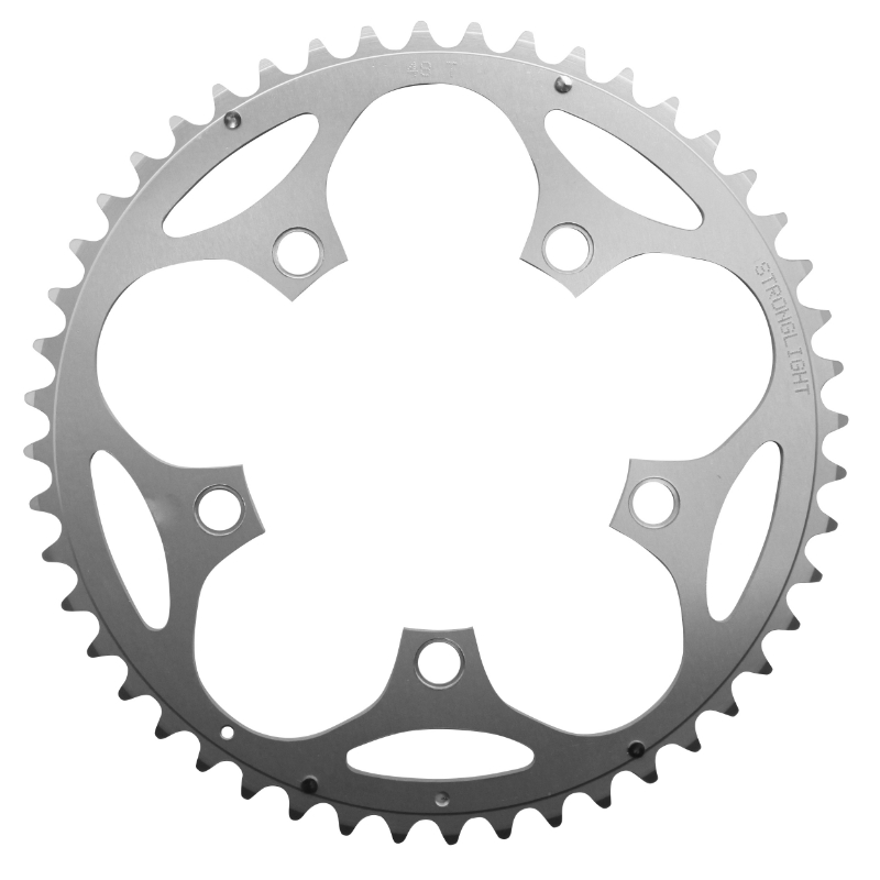 PLATEAU ROUTE 5BRA D.110 STRONGLIGHT DURAL 48DTS EXTERIEUR ARGENT TYPE SHIMANO 8-9V. PLATEAU ROUTE 5BRA D.110 STRONGLIGHT DURAL 48DTS EXTERIEUR ARGENT TYPE SHIMANO 8-9V.