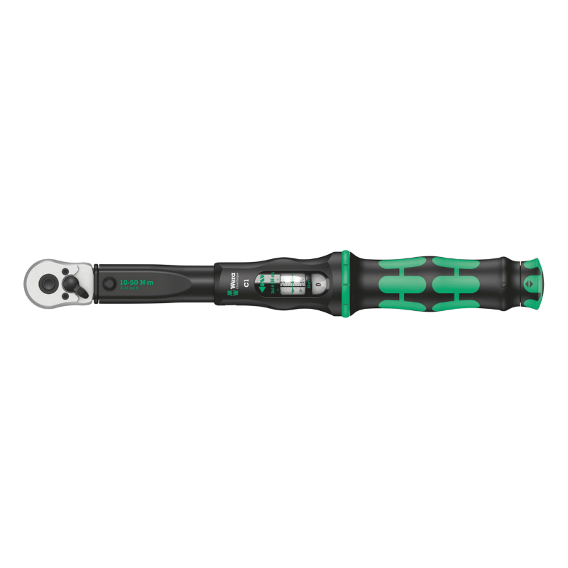 CLE DYNAMOMETRIQUE WERA CLICK TORQUE C1 CARRE 1-2 SERRAGE DE 10 A 50 NM NOIR-VERT (DEBRAYABLE) (VENDU A L'UNITE) -MARQUE ALLEMANDE POUR LES ATELIERS- CLE DYNAMOMETRIQUE WERA CLICK TORQUE C1 CARRE 1-2 SERRAGE DE 10 A 50 NM NOIR-VERT (DEBRAYABLE) (VENDU A L'UNITE) -MARQUE ALLEMANDE POUR LES ATELIERS-