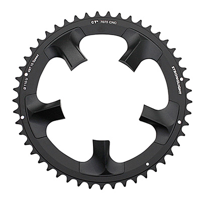PLATEAU ROUTE 5BRA D.110 POUR SHIMANO ULTEGRA 6750 STRONGLIGHT 49DTS EXTERIEUR NOIR CT2 10V. PLATEAU ROUTE 5BRA D.110 POUR SHIMANO ULTEGRA 6750 STRONGLIGHT 49DTS EXTERIEUR NOIR CT2 10V.