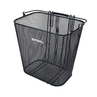 PANIER ARRIERE ACIER NID ABEILLE BASIL CARDIF NOIR AVEC ANSE FIXATION CROCHETS SUR COTE PORTE BAGAGE (33X24X33CM) PANIER ARRIERE ACIER NID ABEILLE BASIL CARDIF NOIR AVEC ANSE FIXATION CROCHETS SUR COTE PORTE BAGAGE (33X24X33CM)