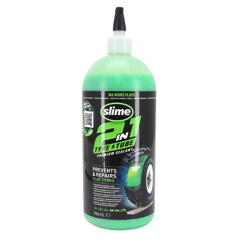 PREVENTIF ANTI-CREVAISON SLIME 2 EN 1 POUR CHAMBRE A AIR ET PNEU TUBELESS (946ML)