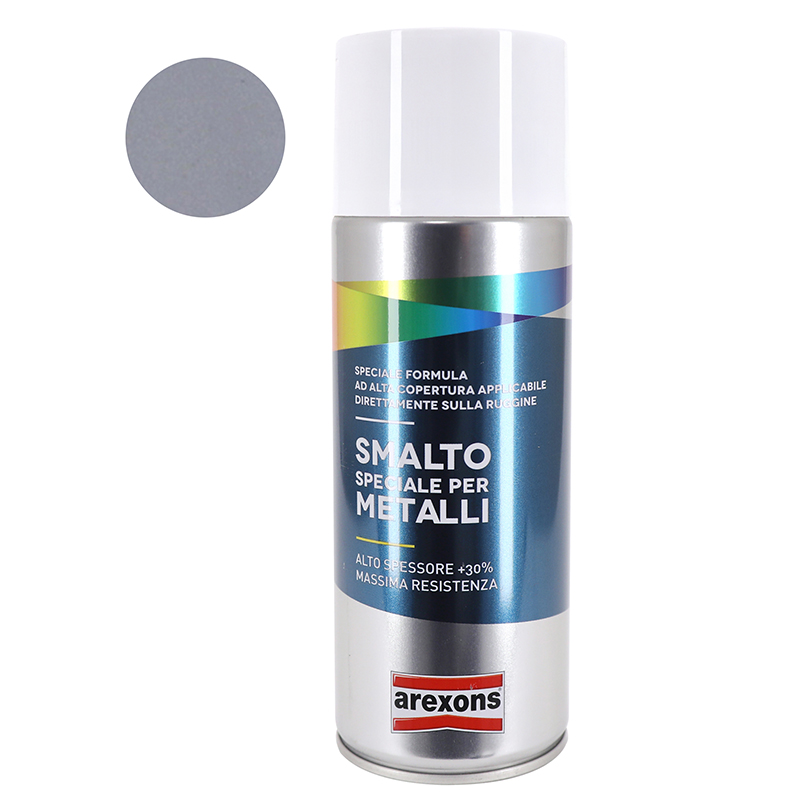 BOMBE DE PEINTURE AREXONS SMALTO SPECIAL METAL BRILLANT GRIS ARGENT AEROSOL 400 ML (3803) BOMBE DE PEINTURE AREXONS SMALTO SPECIAL METAL BRILLANT GRIS ARGENT AEROSOL 400 ML (3803)