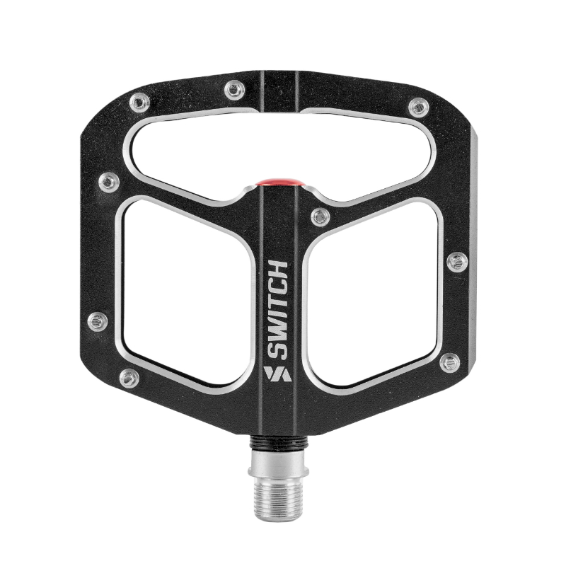 PEDALE VTT PLATEFORME DESCENTE - BMX SWITCH GAP ALU NOIR FILETAGE 9-16 AVEC PICOTS ARGENT (PAIRE) PEDALE VTT PLATEFORME DESCENTE - BMX SWITCH GAP ALU NOIR FILETAGE 9-16 AVEC PICOTS ARGENT (PAIRE)