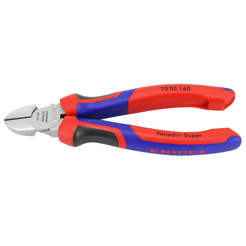 PINCE COUPANTE PRO KNIPEX ROBUSTE 160MM CHROME POUR EPAISSEUR DE MATERIAU DE 2 A 4MM AVEC POIGNEE ERGONOMIQUE (70 05 160) -MADE IN GERMANY- PINCE COUPANTE PRO KNIPEX ROBUSTE 160MM CHROME POUR EPAISSEUR DE MATERIAU DE 2 A 4MM AVEC POIGNEE ERGONOMIQUE (70 05 160) -MADE IN GERMANY-