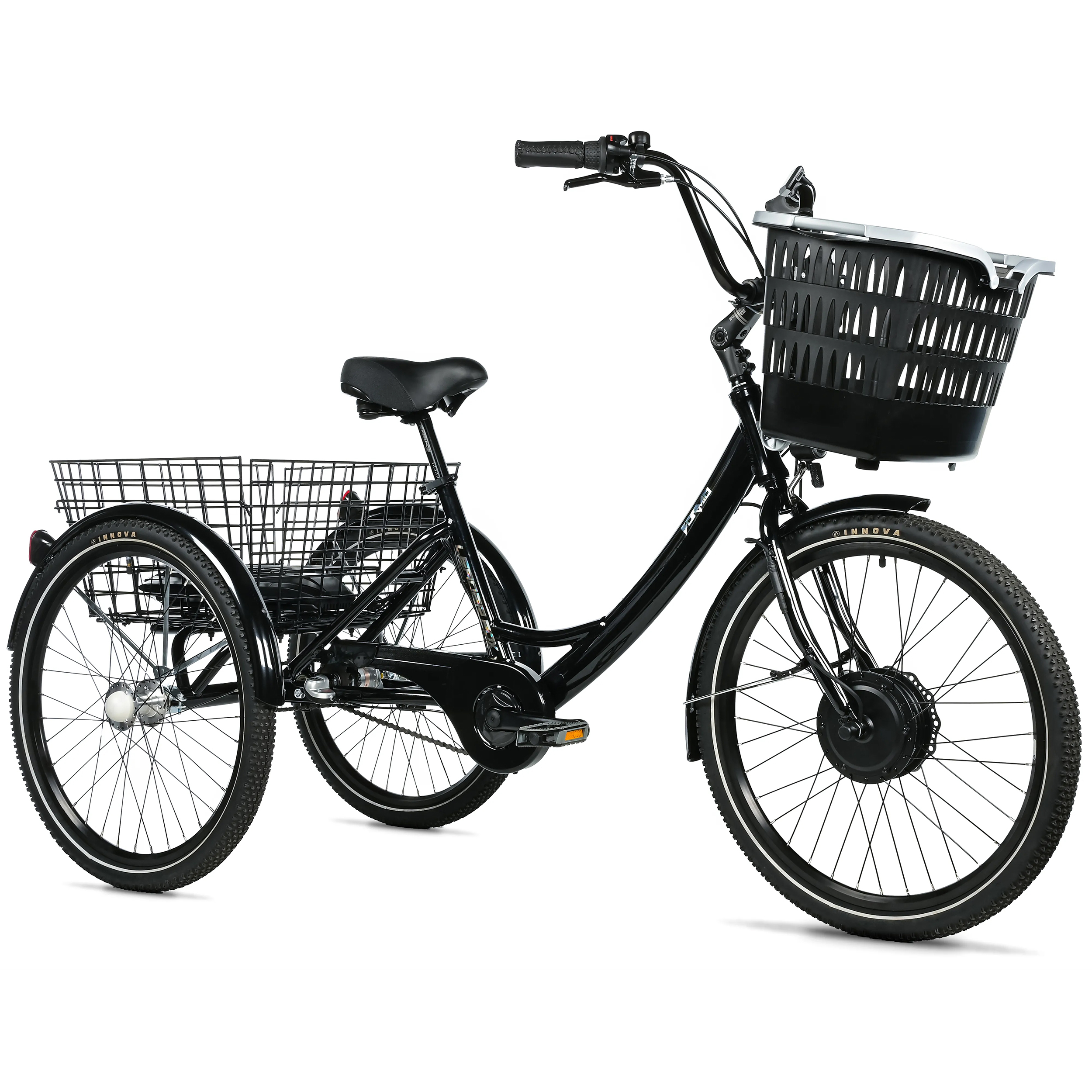 TRICYCLE ELECTRIQUE-VAE CITY LEADER FOX 24" BORMIO 2025 MIXTE NOIR BRILLANT 3V SHIMANO NEXUS MOTEUR ROUE AV BAFANG 36V 45NM BATTERIE 14,4AH (LARGEUR HORS TOUT 81CM) TRICYCLE ELECTRIQUE-VAE CITY LEADER FOX 24" BORMIO 2025 MIXTE NOIR BRILLANT 3V SHIMANO NEXUS MOTEUR ROUE AV BAFANG 36V 45NM BATTERIE 14,4AH (LARGEUR HORS TOUT 81CM)