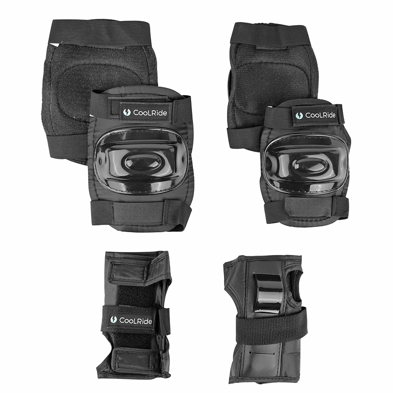 PROTECTION GENOUILLERES - COUDIERES ET POIGNETS COOLRIDE NOIR (KIT 6 PIECES) POUR VELO - ROLLER - SKATE PROTECTION GENOUILLERES - COUDIERES ET POIGNETS COOLRIDE NOIR (KIT 6 PIECES) POUR VELO - ROLLER - SKATE