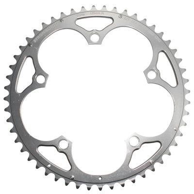 PLATEAU ROUTE 5BRA D.135 STRONGLIGHT 52DTS EXTERIEUR CAMPAGNOLO ARGENT ALU 7075 (AXE CARRE) 9-10V. PLATEAU ROUTE 5BRA D.135 STRONGLIGHT 52DTS EXTERIEUR CAMPAGNOLO ARGENT ALU 7075 (AXE CARRE) 9-10V.