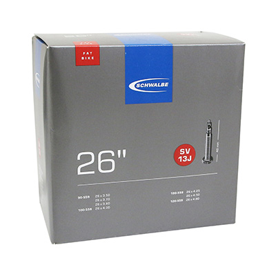 CHAMBRE A AIR VELO 26 X 3.50-4.80 SCHWALBE VALVE PRESTA OBUS DEMONTABLE TOUT ALU (SV13J) CHAMBRE A AIR VELO 26 X 3.50-4.80 SCHWALBE VALVE PRESTA OBUS DEMONTABLE TOUT ALU (SV13J)
