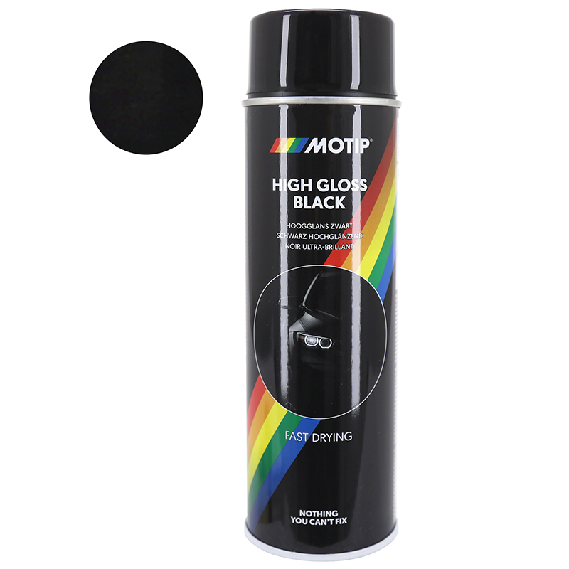 BOMBE DE PEINTURE MOTIP PRO ACRYLIQUE BRILLANT NOIR AEROSOL 500 ML (04005) BOMBE DE PEINTURE MOTIP PRO ACRYLIQUE BRILLANT NOIR AEROSOL 500 ML (04005)