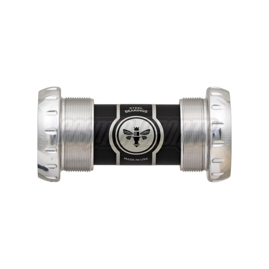 CHRIS KING BOTTOM BRACKET THREADFIT 24MM, STEEL-BEARINGS, SILVER