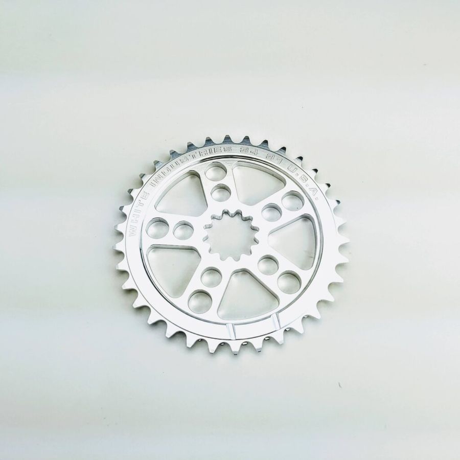 WHITE INDUSTRIES ENO17 DOUBLE DIRECT MOUNT SINGLESPEED CHAINRING, 34/31 T., POLISHED SILVER