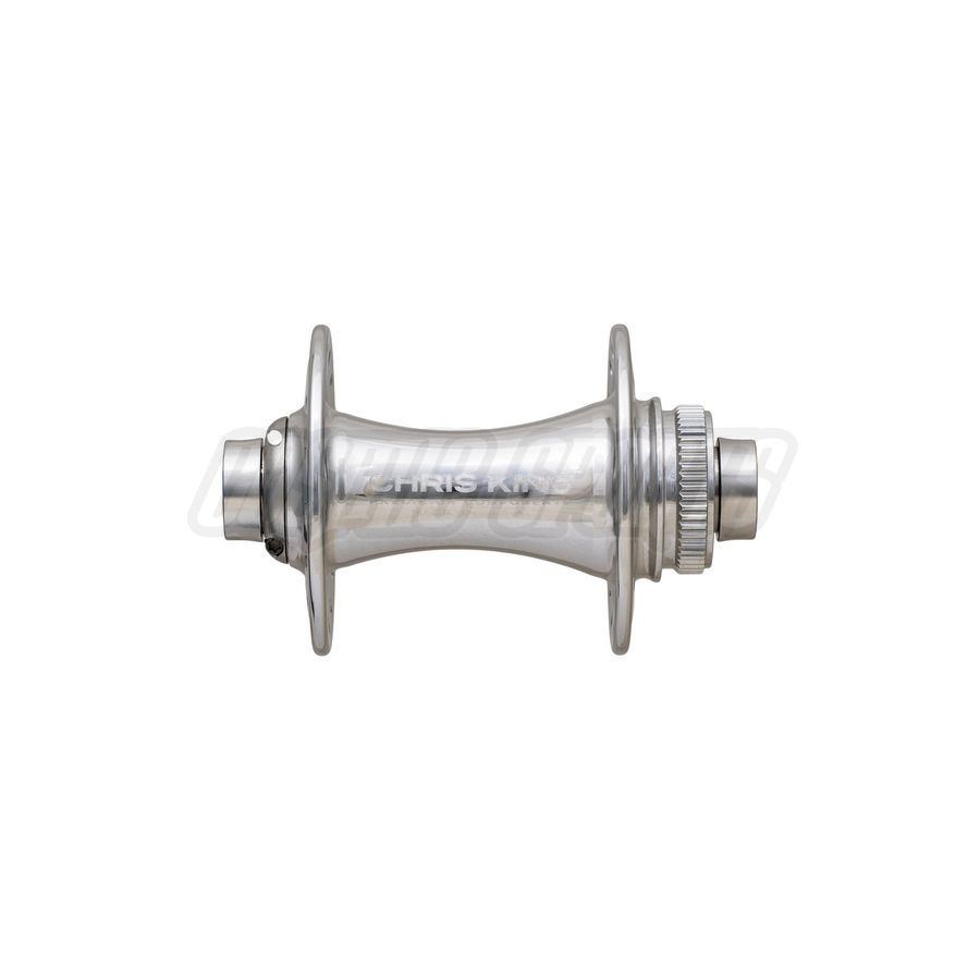 CHRIS KING DISC CENTERLOCK BOOST HUB FRONT, 110X20MM, 28 H., STEEL-BEARINGS, SILVER