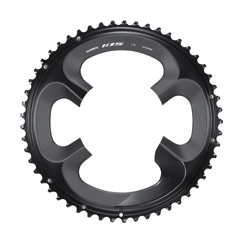 PLATEAU ROUTE 4BRA D.110 POUR SHIMANO 105 R7000 ORIGINE 53DTS EXTERIEUR 11V. NOIR PLATEAU ROUTE 4BRA D.110 POUR SHIMANO 105 R7000 ORIGINE 53DTS EXTERIEUR 11V. NOIR
