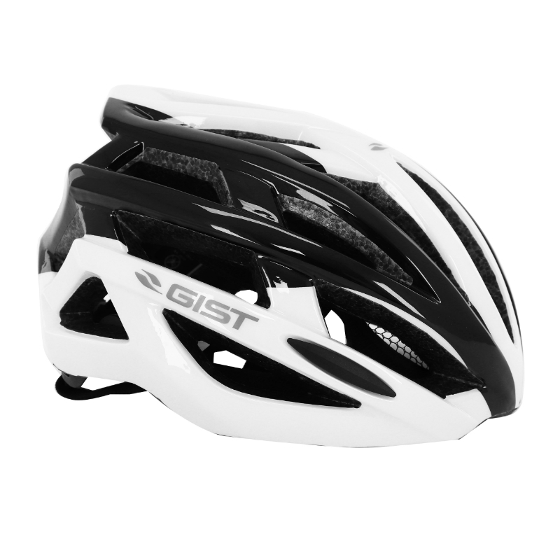 CASQUE VELO ADULTE GIST ROUTE PLANET BLANC-NOIR IN-MOLD TAILLE 52-58 REGLAGE MOLETTE 212GRS CASQUE VELO ADULTE GIST ROUTE PLANET BLANC-NOIR IN-MOLD TAILLE 52-58 REGLAGE MOLETTE 212GRS
