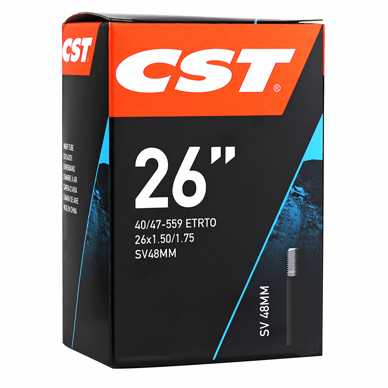 CHAMBRE A AIR VELO 26 X 1.50-1.75 CST VALVE STANDARD 48 MM CHAMBRE A AIR VELO 26 X 1.50-1.75 CST VALVE STANDARD 48 MM