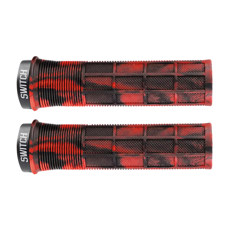 POIGNEE CITY-VTT SWITCH SUPERGRIP LOCK-ON ROUGE FUME (PAIRE)