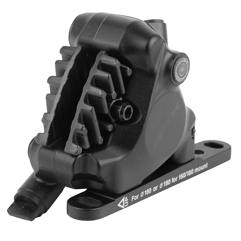 ETRIER FREIN GRAVEL DISQUE HYDRAULIQUE AVANT SHIMANO GRX 2 PISTONS FLATMOUNT NOIR (VENDU A L'UNITE)