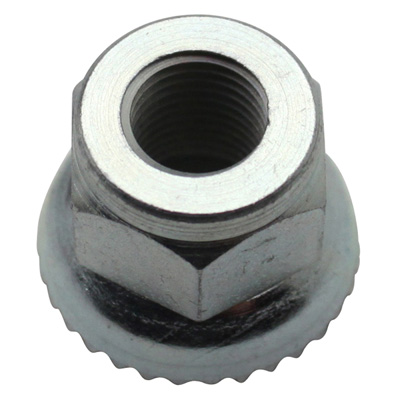 ECROU DE ROUE VELO A RONDELLE CRANTEE ALGI DIAM 8X100 (00590000) (A L'UNITE) ECROU DE ROUE VELO A RONDELLE CRANTEE ALGI DIAM 8X100 (00590000) (A L'UNITE)