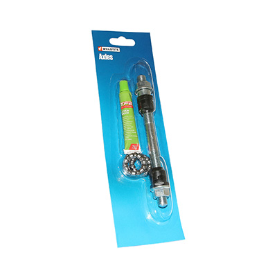 AXE DE ROUE VTT AVANT PLEIN CHROME WELDTITE D 10 X 145MM AVEC GRAISSE ET CAGE A BILLES AXE DE ROUE VTT AVANT PLEIN CHROME WELDTITE D 10 X 145MM AVEC GRAISSE ET CAGE A BILLES