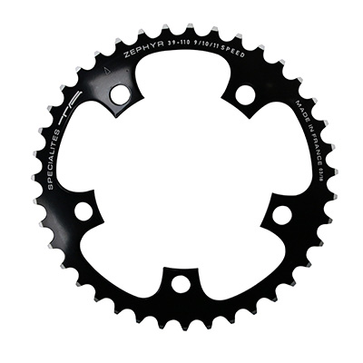 PLATEAU ROUTE 5BRA D.110 TA ZEPHYR 38DTS INTERIEUR NOIR ALU 7075 TYPE SHIMANO 9-10V. PLATEAU ROUTE 5BRA D.110 TA ZEPHYR 38DTS INTERIEUR NOIR ALU 7075 TYPE SHIMANO 9-10V.