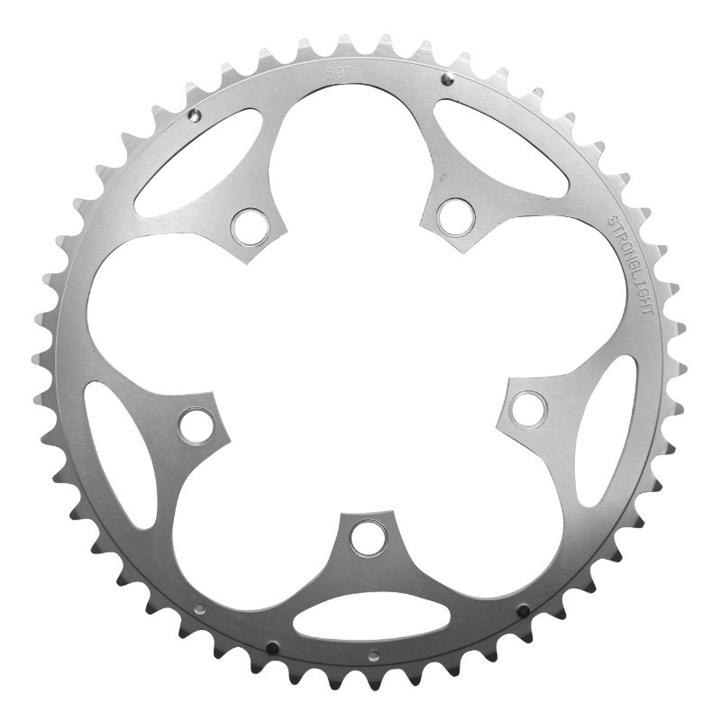 PLATEAU ROUTE 5BRA D.110 STRONGLIGHT DURAL 50DTS EXTERIEUR ARGENT TYPE SHIMANO 8-9V. PLATEAU ROUTE 5BRA D.110 STRONGLIGHT DURAL 50DTS EXTERIEUR ARGENT TYPE SHIMANO 8-9V.
