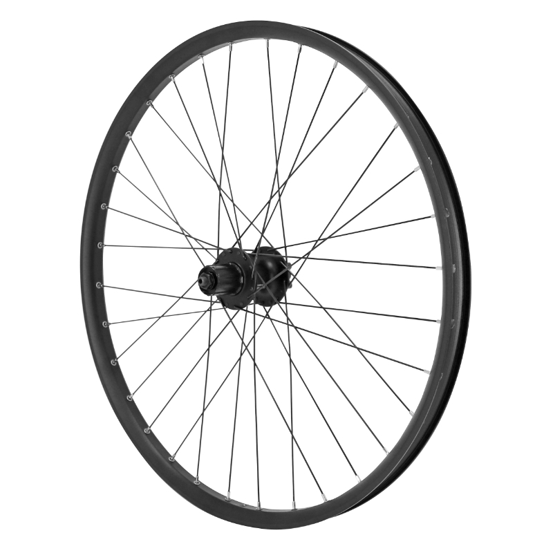 ROUE VTT - CARGO - VAE - E-BIKE - LONGTAIL DISQUE BLOCAGE 26" TRUCKY ARRIERE NOIR MOYEU SHIMANO M475  6 TROUS CASSETTE 11-10-9-8V (RENFORCE) JANTE 30C 32 RAYONS DIAMETRE 2.3MM
