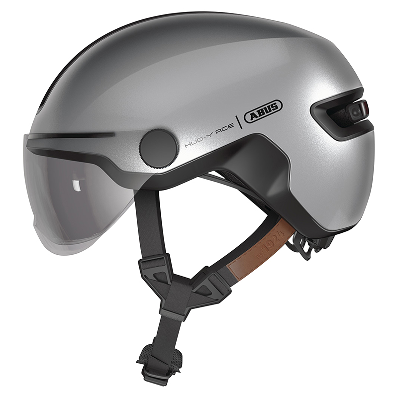 CASQUE VELO ADULTE ABUS URBAIN HUD-Y ACE ARGENT BRILLANT ECLAIRAGE INTEGRE TAILLE M (54-58CM) REGLAGE MOLETTE CASQUE VELO ADULTE ABUS URBAIN HUD-Y ACE ARGENT BRILLANT ECLAIRAGE INTEGRE TAILLE M (54-58CM) REGLAGE MOLETTE