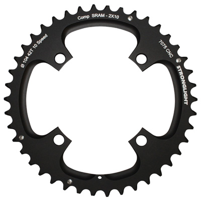 PLATEAU VTT 4BRA D.104 POUR SRAM XO FILETE 10V. STRONGLIGHT DOUBLE 42DTS EXTERIEUR NOIR - EPAISSEUR 5MM FILETE 10V. PLATEAU VTT 4BRA D.104 POUR SRAM XO FILETE 10V. STRONGLIGHT DOUBLE 42DTS EXTERIEUR NOIR - EPAISSEUR 5MM FILETE 10V.