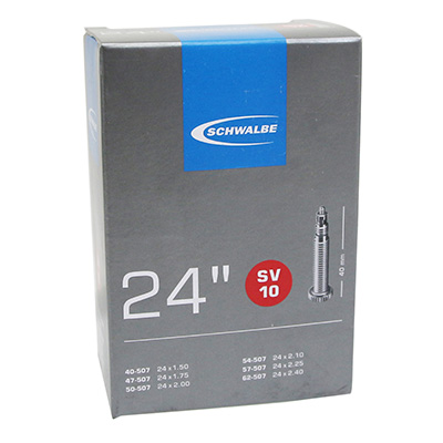 CHAMBRE A AIR VELO 24 X 1.50-2.35 SCHWALBE VALVE PRESTA (SV10) CHAMBRE A AIR VELO 24 X 1.50-2.35 SCHWALBE VALVE PRESTA (SV10)