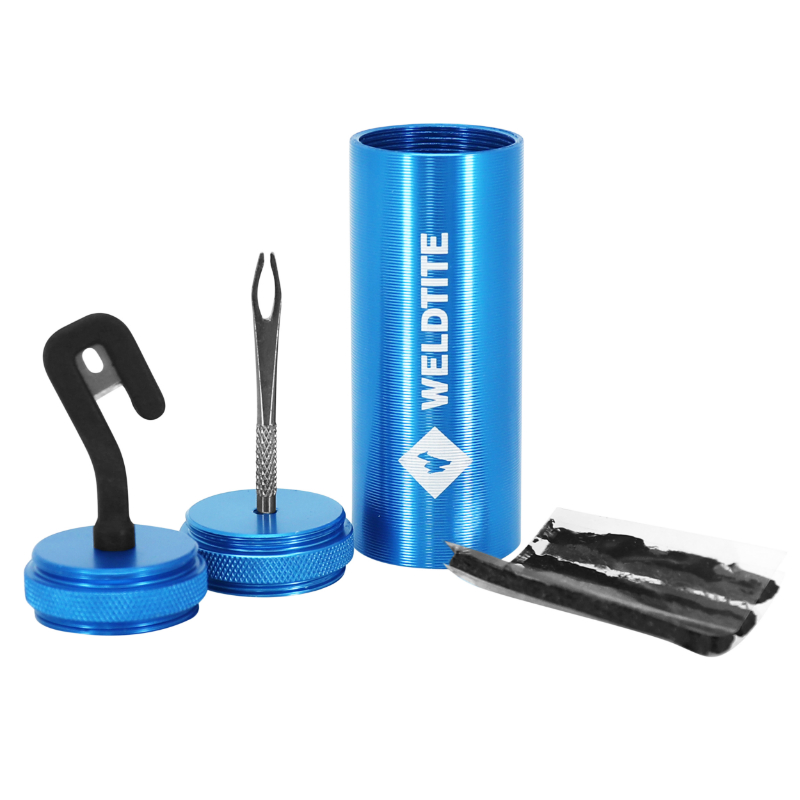 KIT REPARATION PNEU TUBELESS VTT WELDTITE PAR L'EXTERIEUR DANS BOX (5 MECHES + LIME + AIGUILLE + CUTTER) KIT REPARATION PNEU TUBELESS VTT WELDTITE PAR L'EXTERIEUR DANS BOX (5 MECHES + LIME + AIGUILLE + CUTTER)