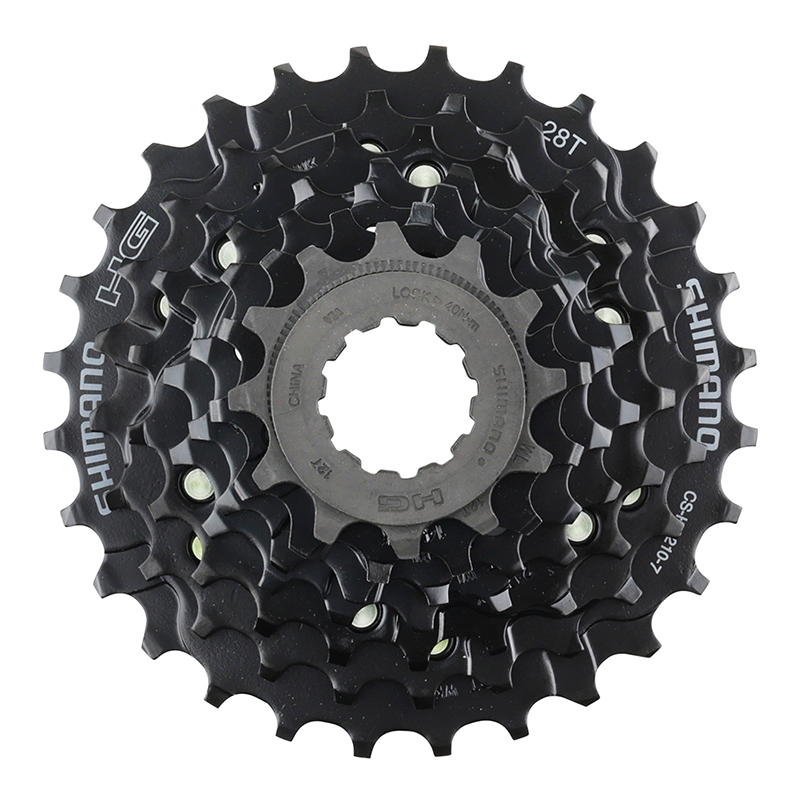 CASSETTE 7V. SHIMANO HG210 12-28 NOIR (12-14-16-18-21-24-28) CASSETTE 7V. SHIMANO HG210 12-28 NOIR (12-14-16-18-21-24-28)