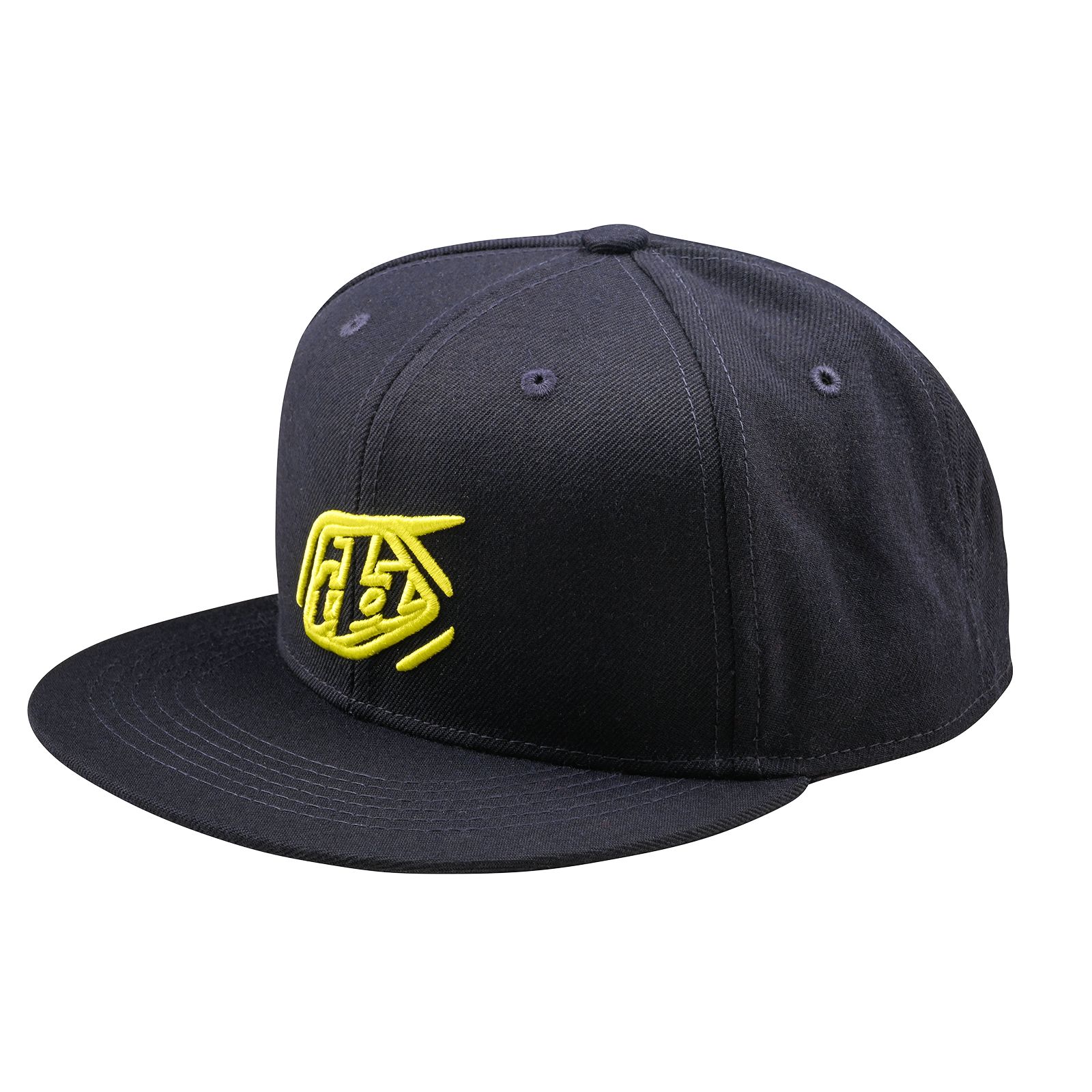 TROY LEE DESIGNS FLAT BILL SNAPBACK CAP, BADGE, NAVY, ONE SIZE, ONE SIZE