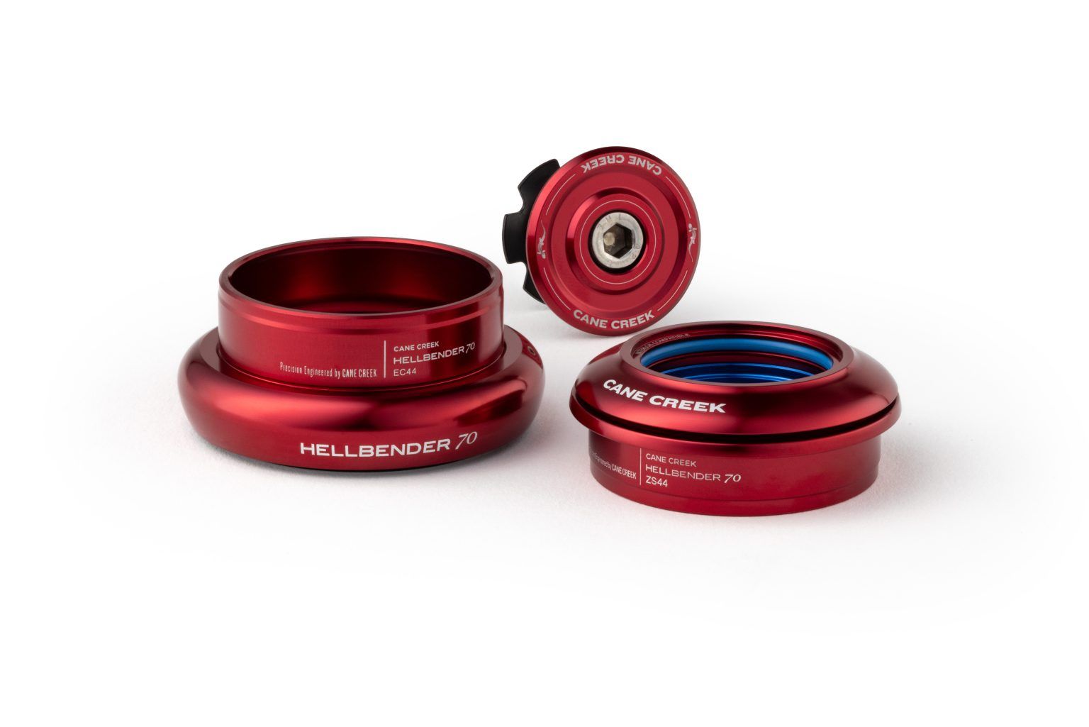 CANE CREEK HELLBENDER 70 TAPERED HEADSET, 1 1/8"-1.5", ZS44/28.6/H8 | EC44/40, SHORT, RED