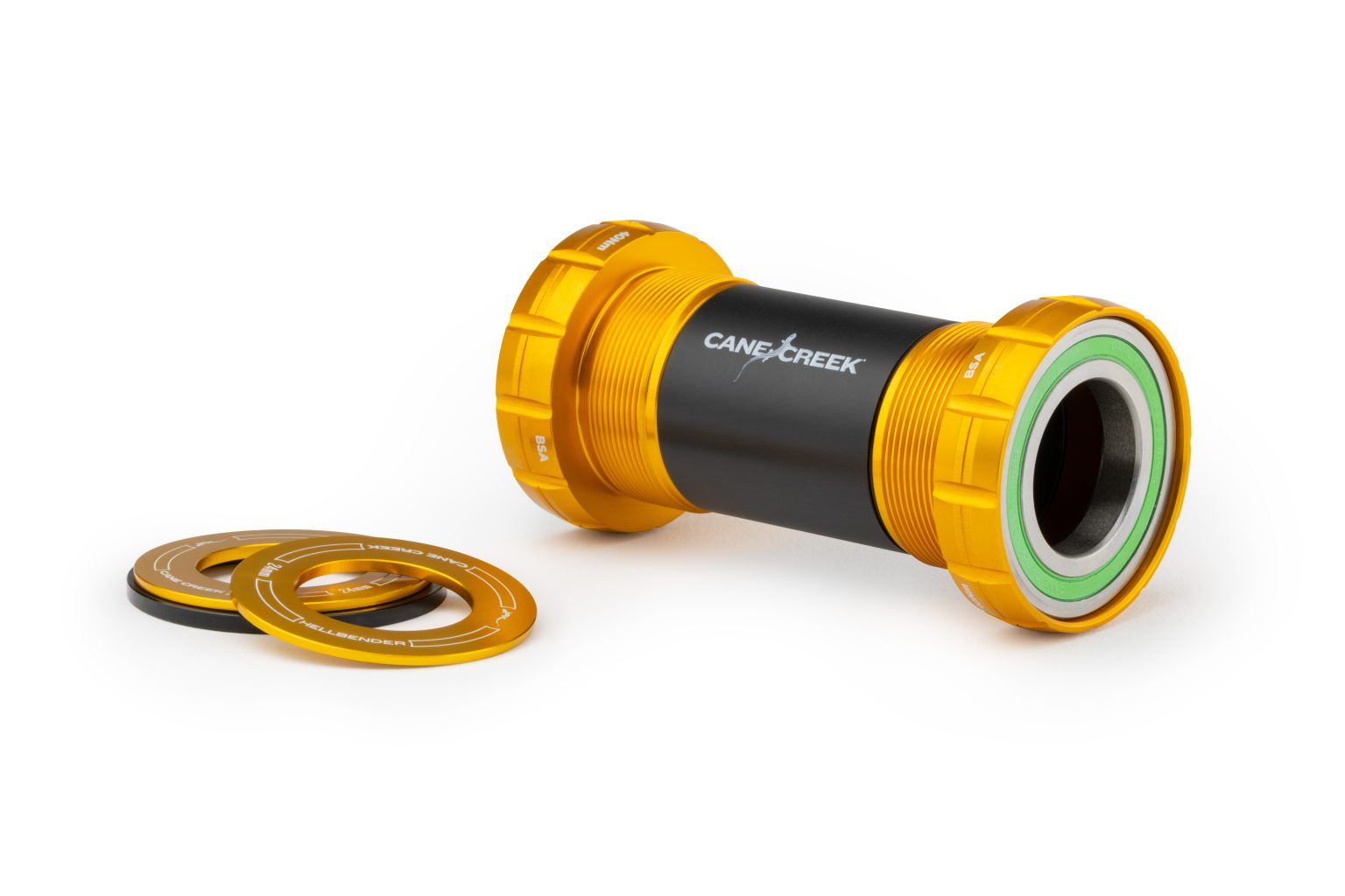 CANE CREEK HELLBENDER 70 BSA30 BOTTOM BRACKETS, STAINLESS STEEL, THREAD FIT, 30MM, 68/73MM, GOLD CANE CREEK HELLBENDER 70 BSA30 BOTTOM BRACKETS, STAINLESS STEEL, THREAD FIT, 30MM, 68/73MM, GOLD