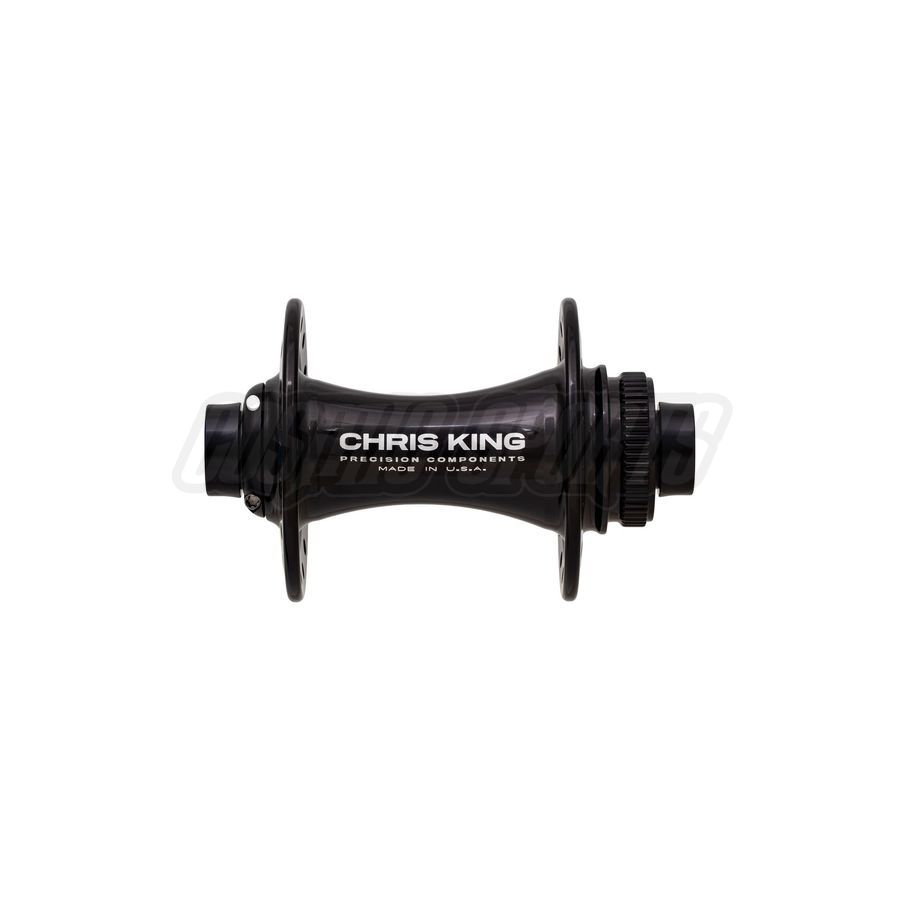 CHRIS KING DISC CENTERLOCK BOOST HUB FRONT, 110X20MM, 28 H., STEEL-BEARINGS, BLACK