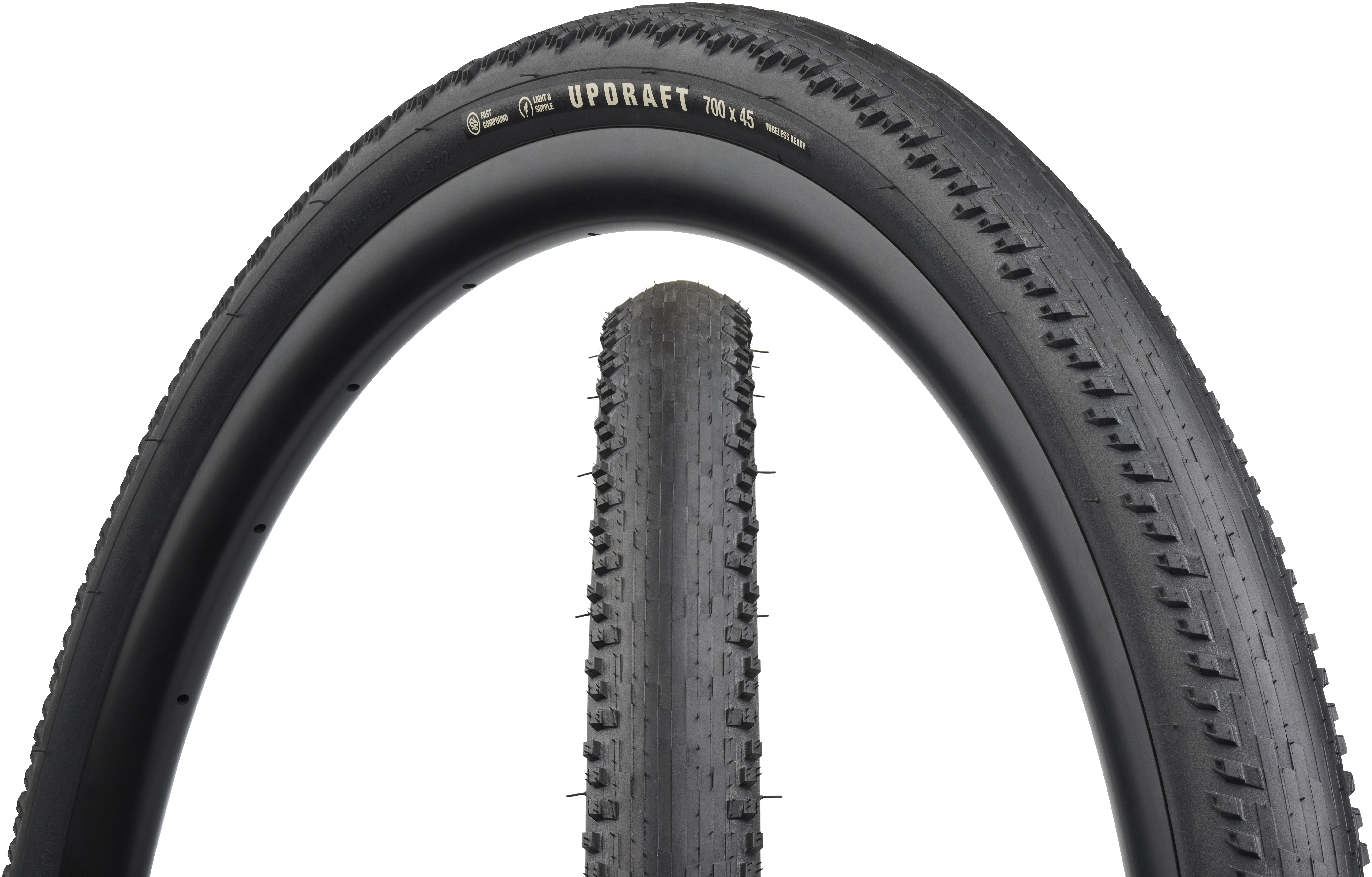 TERAVAIL UPDRAFT DURABLE FOLDING TIRE, 700X40C, 40-622, FAST COMPOUND, TUBELESS, BLACK TERAVAIL UPDRAFT DURABLE FOLDING TIRE, 700X40C, 40-622, FAST COMPOUND, TUBELESS, BLACK