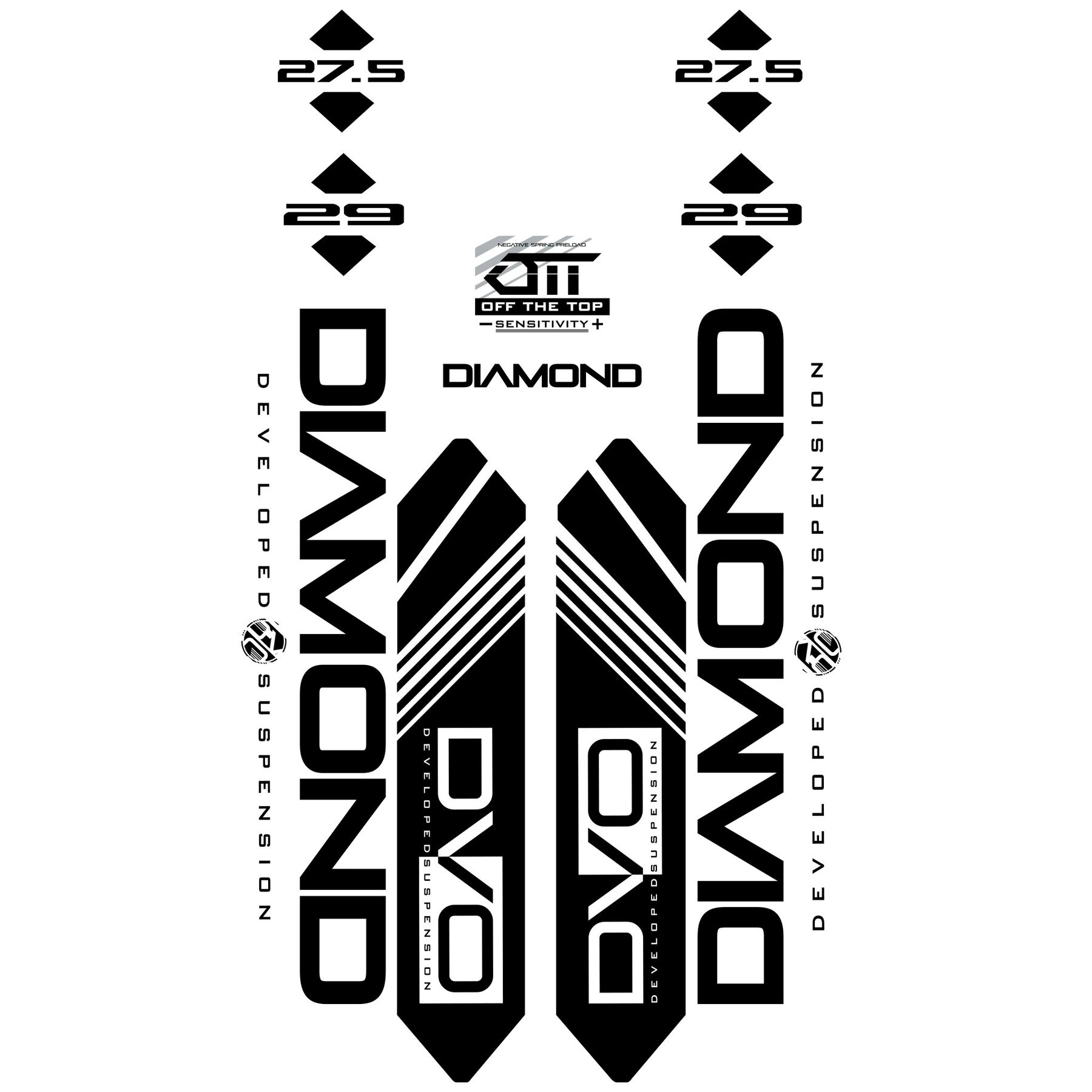 DVO DIAMOND DECAL SET BLACK 29"