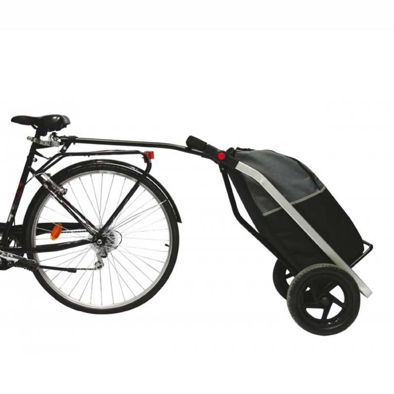 REMORQUE VELO SHOPPING TRAILER CHASSIS ALU AVEC ROUES 12" LIVREE AVEC FIXATION TIGE DE SELLE POIDS MAXI 20KGS VOLUME 50L REMORQUE VELO SHOPPING TRAILER CHASSIS ALU AVEC ROUES 12" LIVREE AVEC FIXATION TIGE DE SELLE POIDS MAXI 20KGS VOLUME 50L