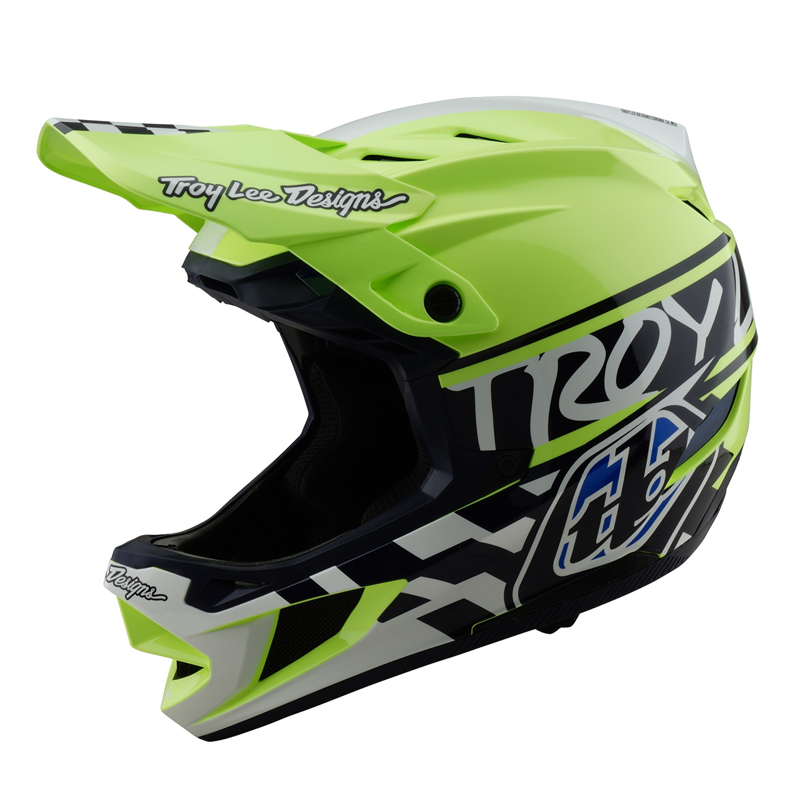 TROY LEE DESIGNS D4 POLYACRYLITE MIPS HELMET, FIFTY-50, NAVY/ GLO YELLOW, XL | 60-61CM, XL TROY LEE DESIGNS D4 POLYACRYLITE MIPS HELMET, FIFTY-50, NAVY/ GLO YELLOW, XL | 60-61CM, XL
