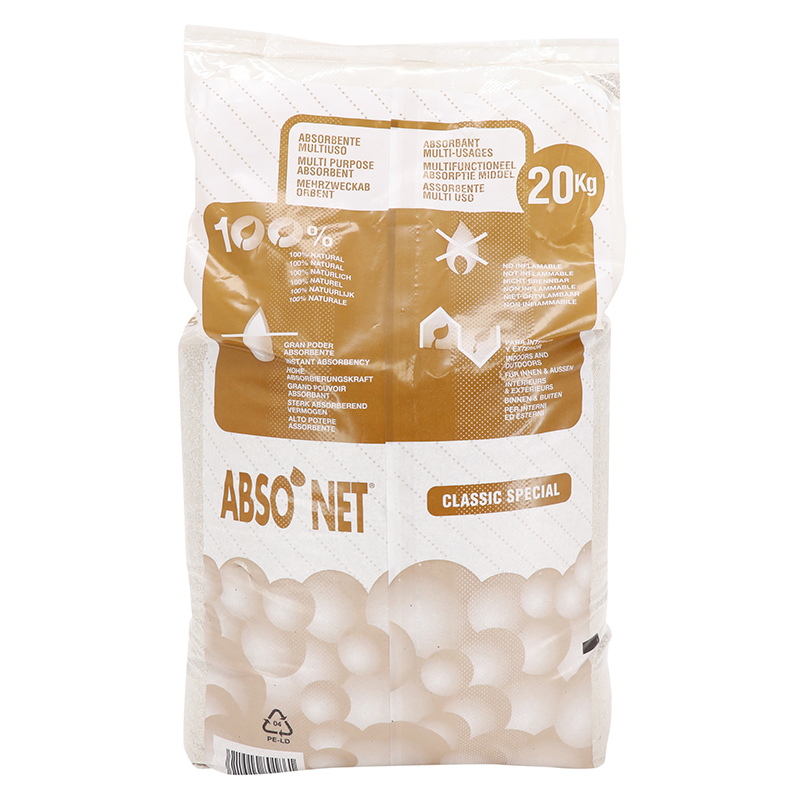 ABSORBANT POUR HUILE, PRODUIT CHIMIQUE, EAU  (20KG DE GRANULES) 100% NATUREL  -SELECTION P2R-