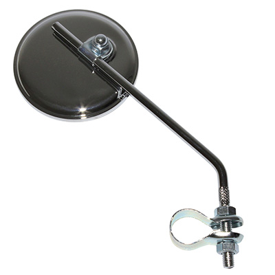 RETROVISEUR VELO GAUCHE OU DROIT NEWTON ROND ACIER CHROME FIXATION COLLIER TIGE 190MM REGLABLE 22.2 MM (MIROIR DIAM 75MM) RETROVISEUR VELO GAUCHE OU DROIT NEWTON ROND ACIER CHROME FIXATION COLLIER TIGE 190MM REGLABLE 22.2 MM (MIROIR DIAM 75MM)