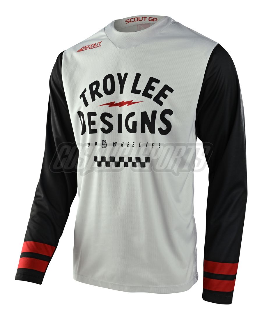 TROY LEE DESIGNS SCOUT GP JERSEY, RIDE ON, CHARCOAL/VINTAGE WHITE, S