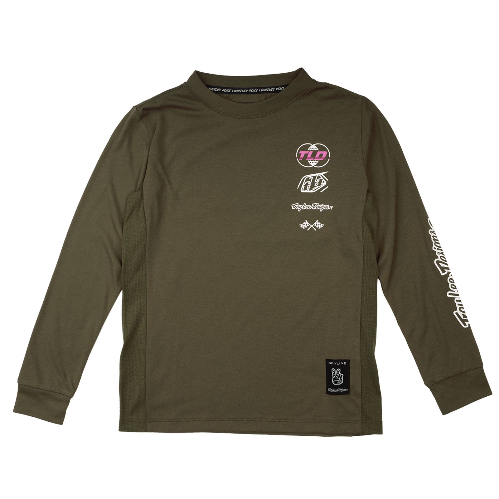 TROY LEE DESIGNS SKYLINE RIDE LS TEE, WORLDWIDE, CAPER, YOUTH XS, KINDER, XS