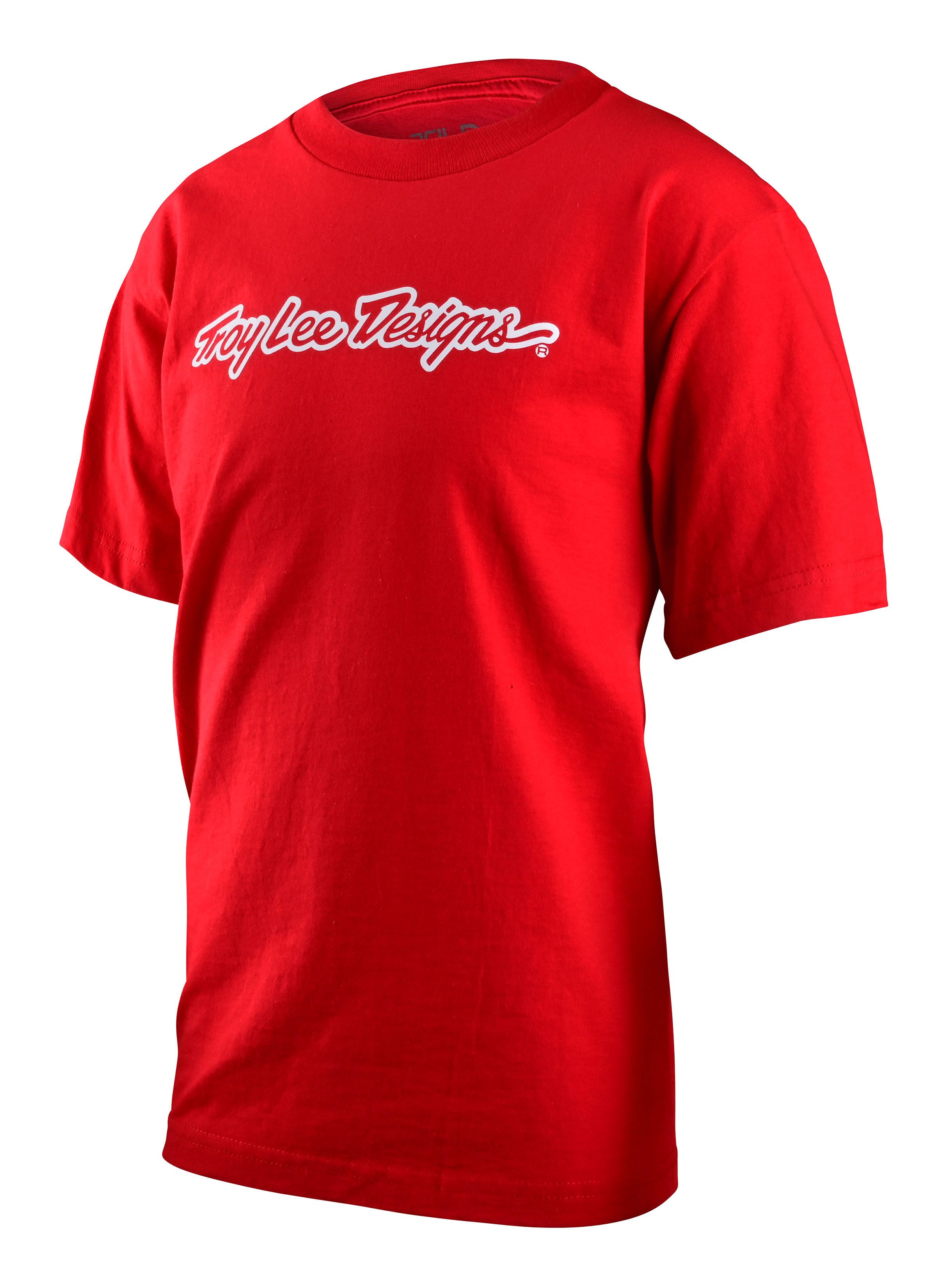 TROY LEE DESIGNS SIGNATURE T-SHIRT, RED, YOUTH, L/YOUTH